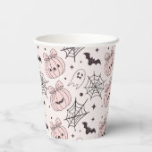 パステルピンクハロウィンシームレスパターン(5) 紙コップ (裏面)
