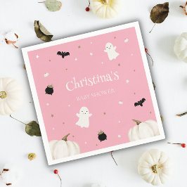 パステルピンクハロウィンベビーシャワー スタンダードカクテルナプキン