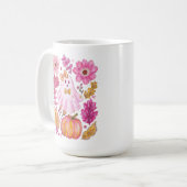 パステルピンクハロウィーン幽霊 コーヒーマグカップ (正面左)