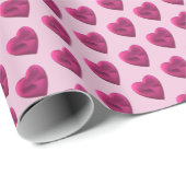 パステルピンクハートシンプルミニマル ラッピングペーパー (ロールコーナー)