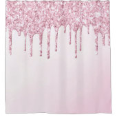 *～*パステルピンクバイオレットグラデーショングリッタードリップAP7 シャワーカーテン (正面)