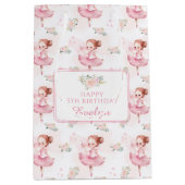 パステルピンクバレリナビルトデイ紙抱き枕 ミディアムペーパーバッグ (正面)