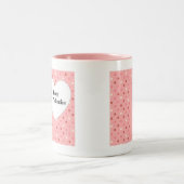 パステルピンクバレンタインキューピッドハートレトロ ツートーンマグカップ (中央)
