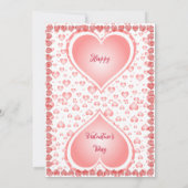 パステルピンクバレンティーンズデイパーティー雨ハート 招待状 (裏面)