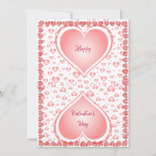 パステルピンクバレンティーンズデイパーティー雨ハート 招待状 (裏面)