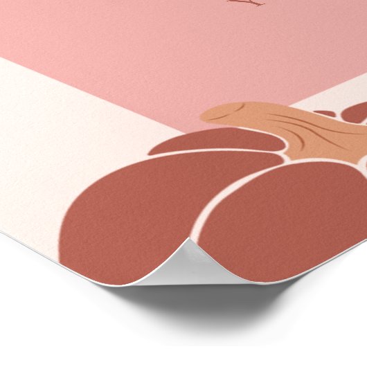 パステルピンクパンプキンファースト誕生日カスタムSIgn ポスター (角)