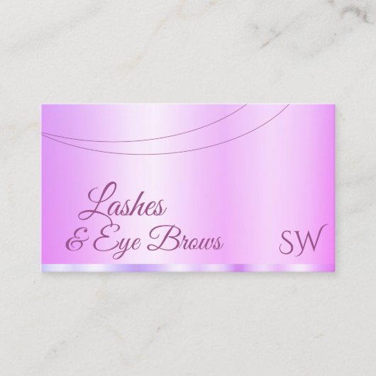 パステルピンクパープルグラマラスとイニシャル エレガント 名刺 (正面)