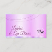 パステルピンクパープルグラマラスとロゴと写真 名刺 (正面)