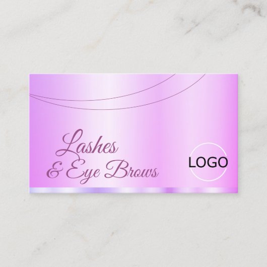 パステルピンクパープルグラマラスとロゴエレガント 名刺 (正面)