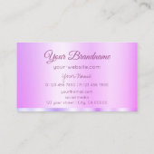 パステルピンクパープルグラマラスプロフェッショナルシンプル 名刺 (裏面)