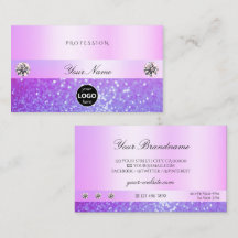 パステルピンクパープルグリッタージュエリー&ロゴグラマー