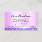 パステルピンクパープルグリッタージュエルズダイアモンズグラマー 名刺 (裏面)