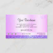 パステルピンクパープルグリッタージュエルズモノグラムグラマー 名刺 (裏面)