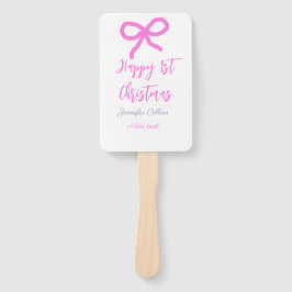 パステルピンクパープルハッピー1stクリスマスボウ名da ハンドファン