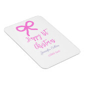 パステルピンクパープルハッピー1stクリスマスボウ名da マグネット (右側)