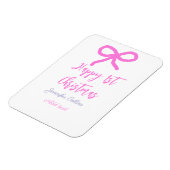 パステルピンクパープルハッピー1stクリスマスボウ名da マグネット (左側)