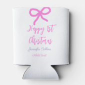 パステルピンクパープルハッピー1stクリスマスボウ名da 缶クーラー (裏面)