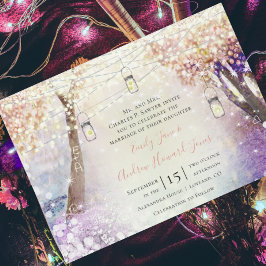 パステルピンクパープルブルーグリーン妖精結婚話 マグネット招待状