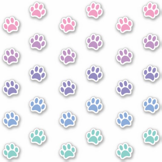 パステルピンクパープルブルーティール（緑がかった色）ポープリントトラック シール (正面)