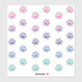 パステルピンクパープルブルーティール（緑がかった色）ポープリントトラック シール (シート)