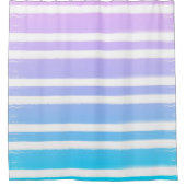 パステルピンクパープルブルー絵を描ブラシ シャワーカーテン (正面)