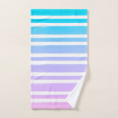 パステルピンクパープルブルー絵を描ブラシ バスタオルセット (ハンドタオル)