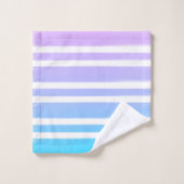 パステルピンクパープルブルー絵を描ブラシ バスタオルセット (ウォッシュタオル)