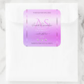 パステルピンクパープル製品ラベルジュエリーモノグラム スクエアシール (バッグ)