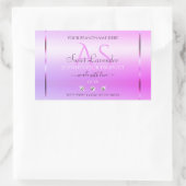 パステルピンクパープル製品ラベルジュエリーモノグラム 長方形シール (バッグ)