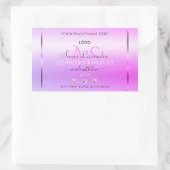 パステルピンクパープル製品ラベルモノグラムとロゴ 長方形シール (バッグ)