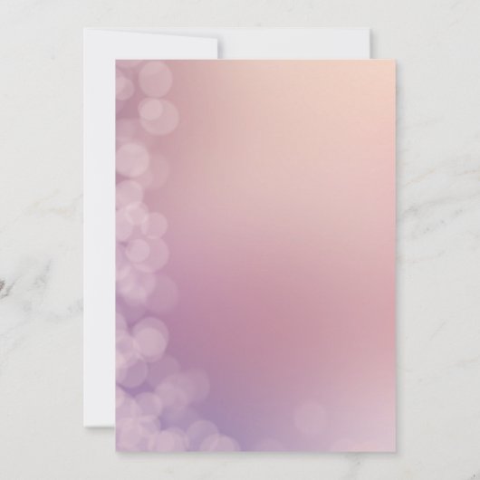 パステルピンクパープル金ゴールドリーフエレガントな結婚式 招待状 (裏面)