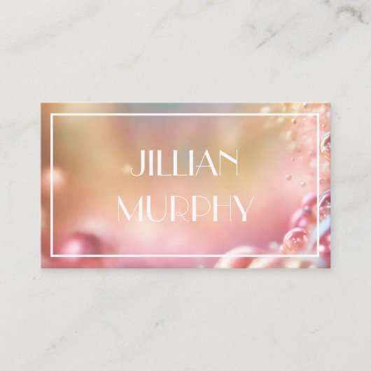 パステルピンクパール光沢フェミニン 名刺 (正面)