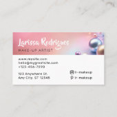 パステルピンクパール光沢メイクアップアーティスト 名刺 (裏面)