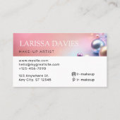 パステルピンクパール光沢メイクアップアーティスト 名刺 (裏面)