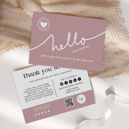 パステルピンクビジネスサンキュー サンキューカード