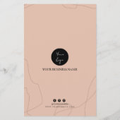 パステルピンクビジネス価格表デザイン チラシ (裏面)