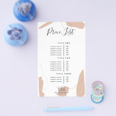 パステルピンクビジネス価格表デザイン チラシ (シングル)