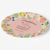 パステルピンクファーマーズマーケットフルーツ&野菜 ペーパープレート (アングル)