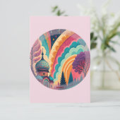 パステルピンクフェアヤテールサンキューカードカスタマイズ-  サンキューカード (スタンド正面)