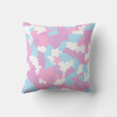 パステルピンクフェミニン抽象芸術迷彩パターン クッション (裏面)