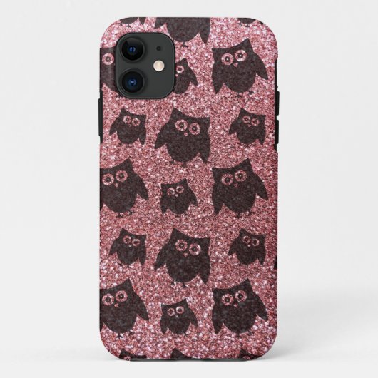 パステルピンクフクロウグリッター模様 Case-Mate iPhoneケース (裏面)