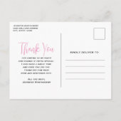 パステルピンクフラミンゴスグリーンパターンありがとう ポストカード (裏面)