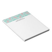 パステルピンクフラミンゴスグリーンパターン ノートパッド (アングル)