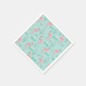 パステルピンクフラミンゴスパターン スタンダードカクテルナプキン (角)