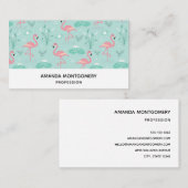 パステルピンクフラミンゴスパターン 名刺 (正面/裏面)