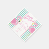 パステルピンクフラミンゴプールパーティー スタンダードカクテルナプキン (角)