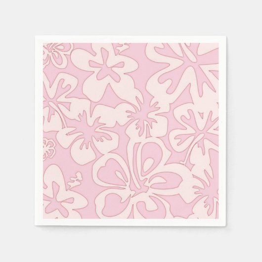 パステルピンクフラワーアート スタンダードカクテルナプキン (正面)
