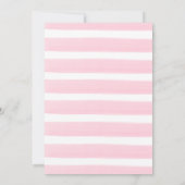 パステルピンクフローラかわいいボウホベイビーガールシャワー 招待状 (裏面)