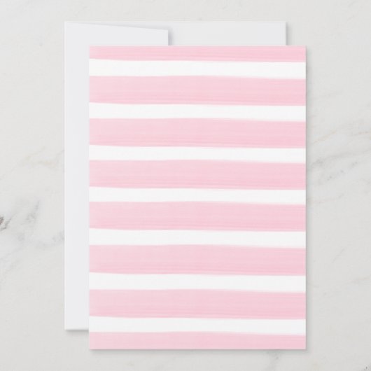 パステルピンクフローラかわいいボウホベイビーガールシャワー 招待状 (裏面)