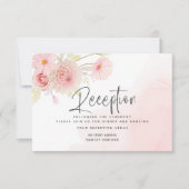 パステルピンクフローラウェディングレセプション招待状 招待状 (正面)